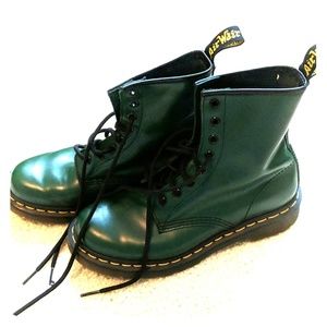 Green Dr. Martens boots